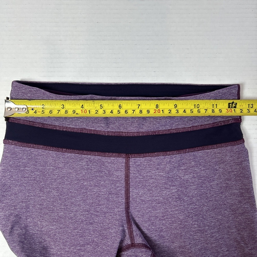 Lululemon Cropped Purple Leggings Back Pocket Size 6 Preowned - Picture 5 of 8